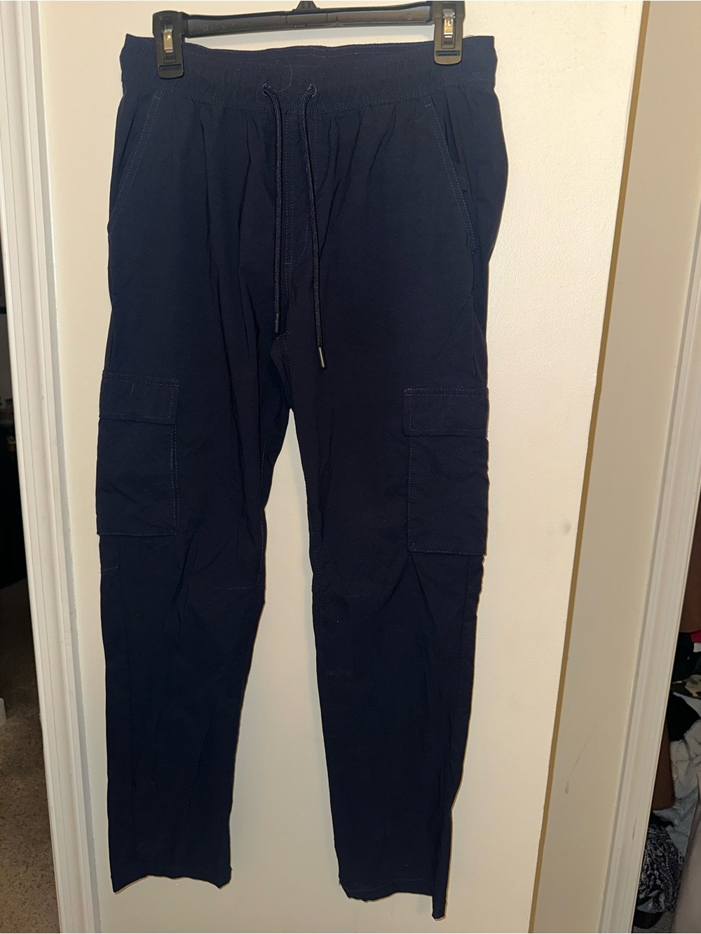 Men's Navy Cargo Jogger Pants - Classic Utility Style